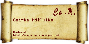 Csirke Mónika névjegykártya